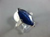 ESTATE 2.55CT DIAMOND & AAA SAPPHIRE 14KT WHITE GOLD 3D MARQUISE ENGAGEMENT RING