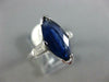 ESTATE 2.55CT DIAMOND & AAA SAPPHIRE 14KT WHITE GOLD 3D MARQUISE ENGAGEMENT RING