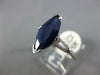 ESTATE 2.55CT DIAMOND & AAA SAPPHIRE 14KT WHITE GOLD 3D MARQUISE ENGAGEMENT RING