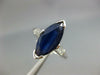 ESTATE 2.55CT DIAMOND & AAA SAPPHIRE 14KT WHITE GOLD 3D MARQUISE ENGAGEMENT RING