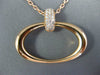 ESTATE LARGE .22CT DIAMOND 18KT ROSE GOLD 3D CLASSIC OVAL FUN PENDANT