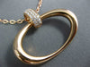 ESTATE LARGE .22CT DIAMOND 18KT ROSE GOLD 3D CLASSIC OVAL FUN PENDANT