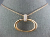 ESTATE LARGE .22CT DIAMOND 18KT ROSE GOLD 3D CLASSIC OVAL FUN PENDANT
