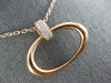 ESTATE LARGE .22CT DIAMOND 18KT ROSE GOLD 3D CLASSIC OVAL FUN PENDANT