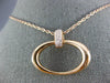 ESTATE LARGE .22CT DIAMOND 18KT ROSE GOLD 3D CLASSIC OVAL FUN PENDANT