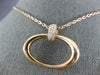 ESTATE LARGE .22CT DIAMOND 18KT ROSE GOLD 3D CLASSIC OVAL FUN PENDANT
