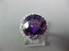 LARGE 5.86CT DIAMOND & AAA AMETHYST 14K WHITE GOLD ROUND HALO FILIGREE FUN RING