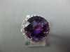 LARGE 5.86CT DIAMOND & AAA AMETHYST 14K WHITE GOLD ROUND HALO FILIGREE FUN RING