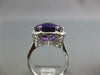 LARGE 5.86CT DIAMOND & AAA AMETHYST 14K WHITE GOLD ROUND HALO FILIGREE FUN RING