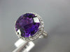 LARGE 5.86CT DIAMOND & AAA AMETHYST 14K WHITE GOLD ROUND HALO FILIGREE FUN RING