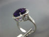 LARGE 5.86CT DIAMOND & AAA AMETHYST 14K WHITE GOLD ROUND HALO FILIGREE FUN RING