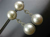 EXTRA LARGE 1.40CT DIAMOND & AAA SOUTH SEA PEARL 18K WHITE GOLD HANGING EARRINGS