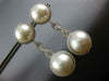 EXTRA LARGE 1.40CT DIAMOND & AAA SOUTH SEA PEARL 18K WHITE GOLD HANGING EARRINGS
