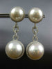 EXTRA LARGE 1.40CT DIAMOND & AAA SOUTH SEA PEARL 18K WHITE GOLD HANGING EARRINGS