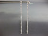 ESTATE .79CT DIAMOND 18KT WHITE GOLD ROUND BEZEL ELONGATED LONG HANGING EARRINGS