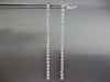 ESTATE .79CT DIAMOND 18KT WHITE GOLD ROUND BEZEL ELONGATED LONG HANGING EARRINGS