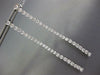 ESTATE .79CT DIAMOND 18KT WHITE GOLD ROUND BEZEL ELONGATED LONG HANGING EARRINGS