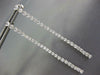ESTATE .79CT DIAMOND 18KT WHITE GOLD ROUND BEZEL ELONGATED LONG HANGING EARRINGS
