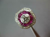 ESTATE 2.15CT DIAMOND & AAA RUBY 14KT WHITE GOLD 3D OCTAGON HALO ENGAGEMENT RING
