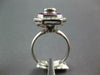 ESTATE 2.15CT DIAMOND & AAA RUBY 14KT WHITE GOLD 3D OCTAGON HALO ENGAGEMENT RING