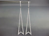 ESTATE LARGE 1.78CT DIAMOND 18K WHITE GOLD ELONGATED TRIANGULAR HANGING EARRINGS
