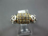 ESTATE WIDE .50CT DIAMOND 14KT WHITE GOLD 3D MULTI ROW SQUARE FILIGREE FUN RING