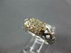 ESTATE WIDE .50CT DIAMOND 14KT WHITE GOLD 3D MULTI ROW SQUARE FILIGREE FUN RING