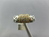 ESTATE WIDE .50CT DIAMOND 14KT WHITE GOLD 3D MULTI ROW SQUARE FILIGREE FUN RING