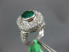 LARGE 5.60CT DIAMOND & AAA EMERALD 18KT WHITE GOLD 3D OVAL HALO ENGAGEMENT RING