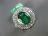 LARGE 5.60CT DIAMOND & AAA EMERALD 18KT WHITE GOLD 3D OVAL HALO ENGAGEMENT RING