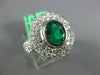 LARGE 5.60CT DIAMOND & AAA EMERALD 18KT WHITE GOLD 3D OVAL HALO ENGAGEMENT RING