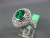 LARGE 5.60CT DIAMOND & AAA EMERALD 18KT WHITE GOLD 3D OVAL HALO ENGAGEMENT RING