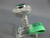 LARGE 5.60CT DIAMOND & AAA EMERALD 18KT WHITE GOLD 3D OVAL HALO ENGAGEMENT RING