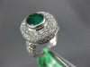 LARGE 5.60CT DIAMOND & AAA EMERALD 18KT WHITE GOLD 3D OVAL HALO ENGAGEMENT RING