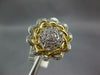 ESTATE LARGE .25CT DIAMOND 14KT 2 TONE GOLD 3D FLOWER FILIGREE CLUSTER LOVE RING
