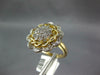 ESTATE LARGE .25CT DIAMOND 14KT 2 TONE GOLD 3D FLOWER FILIGREE CLUSTER LOVE RING