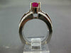 WIDE 2.0CT DIAMOND & RUBY 14KT WHITE GOLD OVAL ROUND & BAGUETTE ENGAGEMENT RING