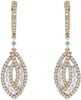 1.50CT DIAMOND 18KT WHITE & ROSE GOLD MARQUISE SHAPE LOVE KNOT HANGING EARRINGS