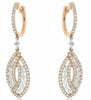 1.50CT DIAMOND 18KT WHITE & ROSE GOLD MARQUISE SHAPE LOVE KNOT HANGING EARRINGS