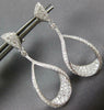 ESTATE 1.09CT DIAMOND 18KT WHITE GOLD 3D INSIDE OUT TEAR DROP HANGING EARRINGS