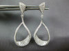 ESTATE 1.09CT DIAMOND 18KT WHITE GOLD 3D INSIDE OUT TEAR DROP HANGING EARRINGS