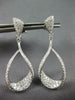ESTATE 1.09CT DIAMOND 18KT WHITE GOLD 3D INSIDE OUT TEAR DROP HANGING EARRINGS