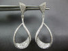 ESTATE 1.09CT DIAMOND 18KT WHITE GOLD 3D INSIDE OUT TEAR DROP HANGING EARRINGS