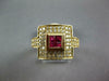WIDE 1.20CT DIAMOND & AAA RUBY 18KT YELLOW GOLD ROUND & PRINCESS INVISIBLE RING