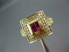 WIDE 1.20CT DIAMOND & AAA RUBY 18KT YELLOW GOLD ROUND & PRINCESS INVISIBLE RING