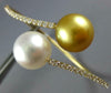 1.03CT DIAMOND & WHITE & GOLDEN SOUTH SEA PEARL 18KT YELLOW GOLD BANGLE BRACELET
