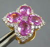 LARGE 4.26CT DIAMOND & AAA PINK SAPPHIRE 18KT WHITE GOLD 4 LEAF CLOVER EARRINGS