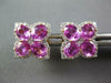 LARGE 4.26CT DIAMOND & AAA PINK SAPPHIRE 18KT WHITE GOLD 4 LEAF CLOVER EARRINGS