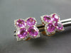 LARGE 4.26CT DIAMOND & AAA PINK SAPPHIRE 18KT WHITE GOLD 4 LEAF CLOVER EARRINGS