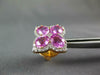 LARGE 4.26CT DIAMOND & AAA PINK SAPPHIRE 18KT WHITE GOLD 4 LEAF CLOVER EARRINGS